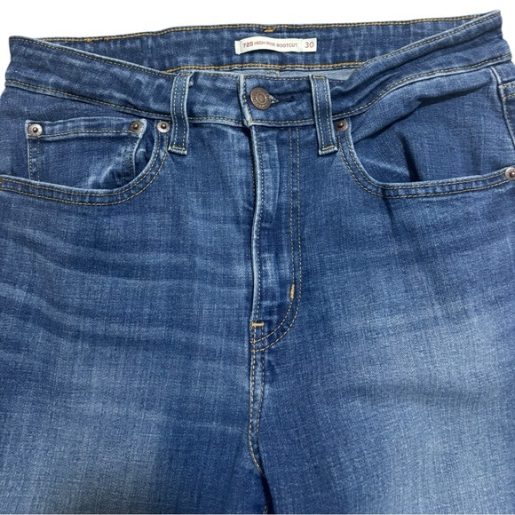 Levi’s 725 High Rise Bootcut Jeans Eternal Indigo Dark Size 10 - Picture 7 of 9